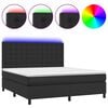 vidaXL Boxspringbett mit Matratze & LED Schwarz 160x200 cm Kunstleder