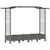 vidaXL Hochbeet mit Rankgitter und Dach Hellgrau 207 x 40 x 129 cm PP