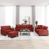 vidaXL 4-tlg. Sofagarnitur mit Kissen Weinrot Kunstleder