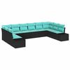 vidaXL Gartensofa-set 10 stk. Schwarz Poly-Rattan