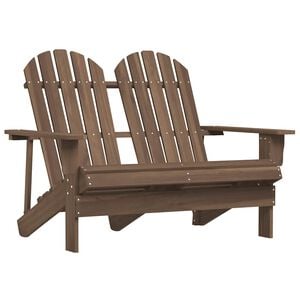vidaXL Adirondack-Gartenbank 2-Sitzer Massivholz Tanne Braun