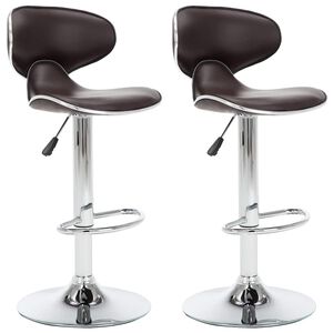 vidaXL Barhocker 2 Stk. Braun Kunstleder