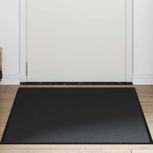 vidaXL Fu&szlig;matte Schwarz 90x120 cm