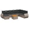vidaXL 9-tlg. Garten-Sofagarnitur mit Kissen Grau Poly Rattan