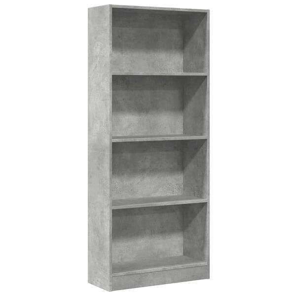 vidaXL Bücherregal Betongrau 60x24x143 cm Holzwerkstoff