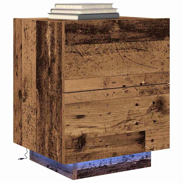 vidaXL Nachttisch 2 pcs Altholz 45 x 40 x 55 cm Holzwerkstoff
