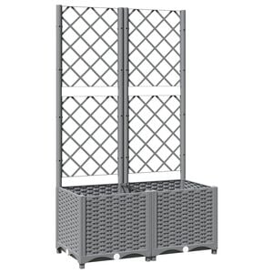 vidaXL Pflanzk&uuml;bel mit Rankgitter Hellgrau 80x40x136 cm PP