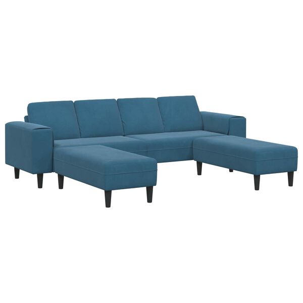vidaXL Wohnzimmer Couch 3 pcs Blau
