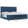 vidaXL Boxspringbett mit Matratze mit Kopfteil Blau 200 x 200 cm Stoff