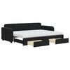 vidaXL Tagesbett Ausziehbar mit Schubladen Schwarz 80x200 cm Samt