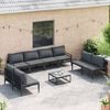 vidaXL Gartensofa-set mit Kissen 8 pcs Schwarz Stahl