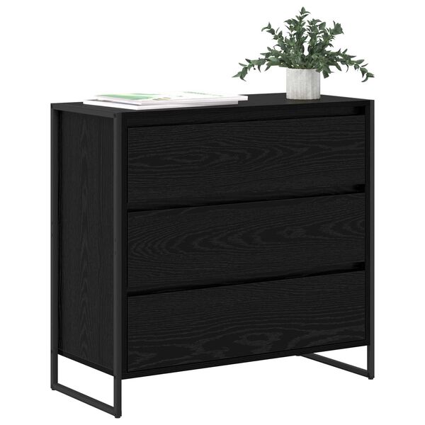 vidaXL Sideboard Schwarz Eichen-Optik 79 x 36 x 75.5 cm Holzwerkstoff
