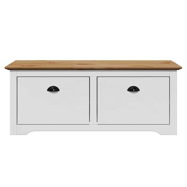 vidaXL Flurbank BODO Wei&szlig; und Braun 114x40x45 cm