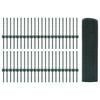 vidaXL Zaun mit Pfosten Gr&uuml;n 0,4 x 100 m Stahl und PVC