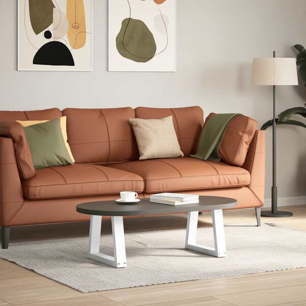 vidaXL Couchtischbeine V-Form 2 St&uuml;ck Wei&szlig; 30x(30-31,3) cm Stahl