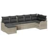 vidaXL Gartensofa-set 7 Stk. Hellgrau Poly-Rattan