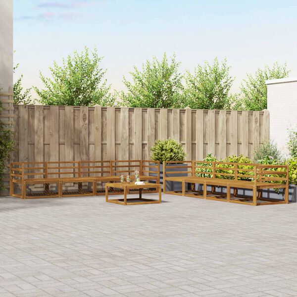 vidaXL Outdoor-Sofagarnitur 9 pcs Natur Massivholz Akazie