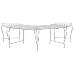 vidaXL Baumbank 4-Sitzanzahl 160 x 80 x 44 cm Stahl Antik Wei&szlig;