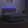 vidaXL Boxspringbett mit Matratze & LED Hellgrau 160x200 cm Stoff