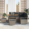 vidaXL Garten-Sofa-Set mit Kissen mit Speicher mit Kissen 8 pcs Grau