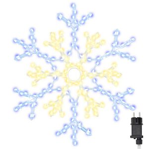 vidaXL Weihnachts Schneeflocke Warmes Wei&szlig; 56 x 49 x 0,7 cm PVC