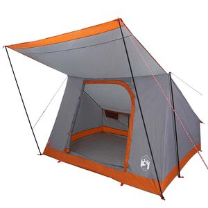 vidaXL Campingzelt mit Dach Grau und Orange 282 x 225 x 154 cm Taft