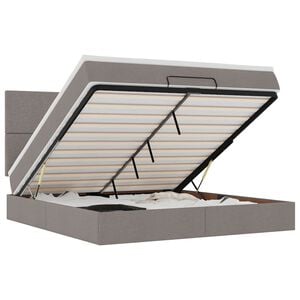 vidaXL Ottoman-Bett mit Matratze Taupe 160x200 cm Stoff