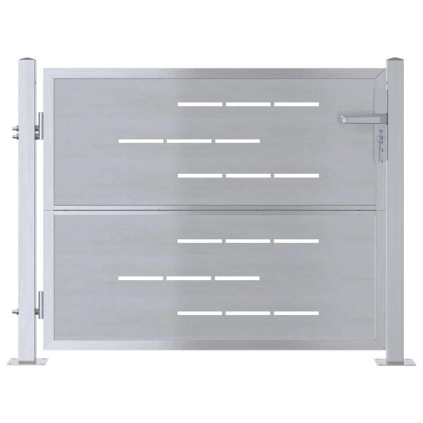 vidaXL Gartentor mit Schloss Silber 100 x 75 cm Edelstahl