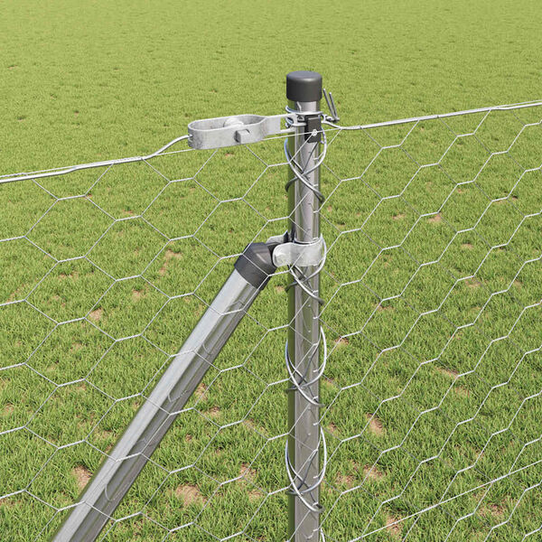 vidaXL Zaunpfosten Silber 25 x 1,4 m (50 mm Mesh) Stahl