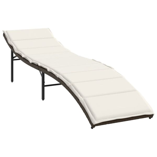 vidaXL Sonnenliegen 2 Stk. mit Tisch Braun Poly Rattan