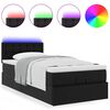 vidaXL Ottoman-Bett mit Matratzen & LEDs Schwarz 80x200 cm Kunstleder