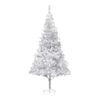 vidaXL K&uuml;nstlicher Weihnachtsbaum Beleuchtung & Kugeln Silber 210 cm