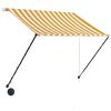 vidaXL Einziehbare Markise mit LED 150&times;150 cm Gelb und Wei&szlig;
