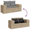 vidaXL 8-tlg. Garten-Sofagarnitur mit Kissen Beige Poly Rattan