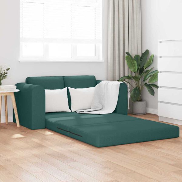 vidaXL Schlafsofa 60cm Dunkelgr&uuml;n Stoff
