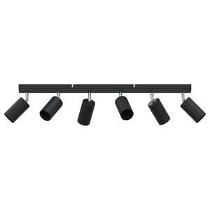 vidaXL Deckenstrahler mit Strahlern Schwarz 73 x 6 x 16 cm Metall