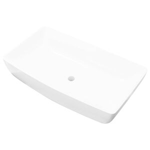 vidaXL Keramik Waschtisch Waschbecken Rechteckig Wei&szlig; 71 x 39 cm