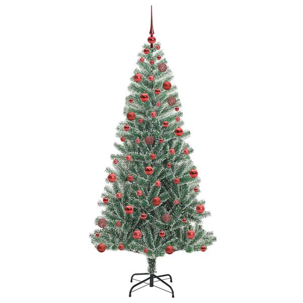 vidaXL K&uuml;nstlicher Weihnachtsbaum beschneit mit LED Licht 180 cm