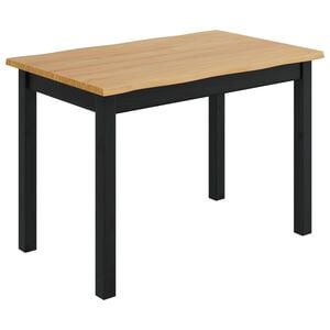 VidaXL Esstisch EKAI Schwarz 112 x 70 x 76,5 cm Massives Kiefernholz