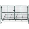 vidaXL Doppelt&uuml;r-Gartentor 300x150 cm pulverbeschichteter Stahl