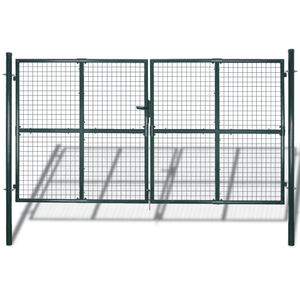 vidaXL Doppelt&uuml;r-Gartentor 300x150 cm pulverbeschichteter Stahl