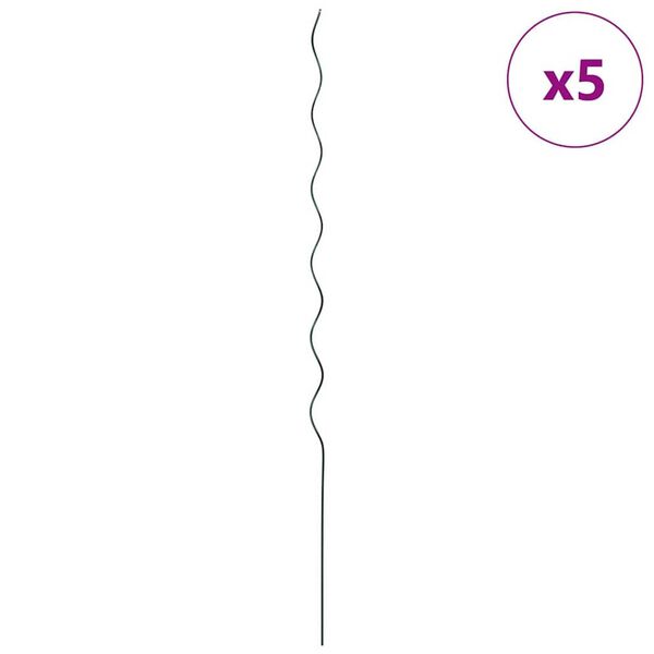 vidaXL Pflanzenst&uuml;tze 5 pcs Gr&uuml;n 110 x 0.6 x 0.6 cm Stahl