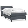 vidaXL Boxspringbett mit Matratze Dunkelgrau 100x210 cm Samt
