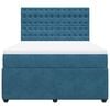 vidaXL Boxspringbett mit Matratze Blau 160x200 cm Samt