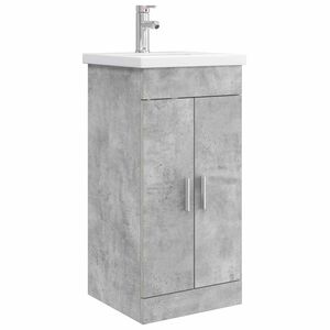 vidaXL Badezimmerschrank mit Waschbecken Betongrau 42 x 40 x 84,5 cm
