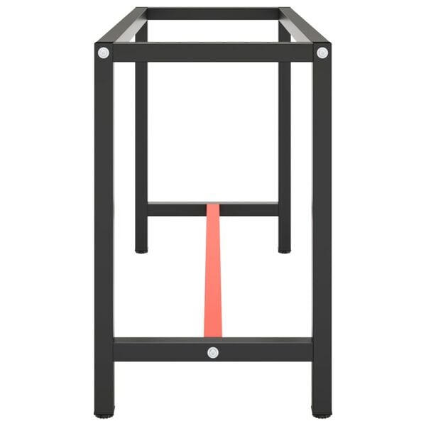 vidaXL Werkbankgestell Mattschwarz und Mattrot 140x50x79 cm Metall