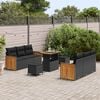vidaXL Gartensofa-set mit Kissen 9 pcs Schwarz