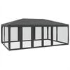 vidaXL Partyzelt mit 10 Mesh-Seitenteilen Anthrazit 6x4 m HDPE