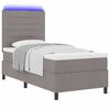 vidaXL Boxspringbett mit Matratze mit LED Taupe 100 x 200 cm Stoff
