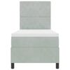 vidaXL Boxspringbett mit Matratze Hellgrau 80 x 200 cm Stoff